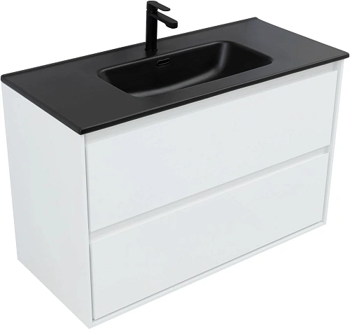 Тумба под раковину Aquanet Милан 100 белый глянец 00336370 подвесная Тумба под раковину Aquanet Милан 100 белый глянец 00336370 подвесная