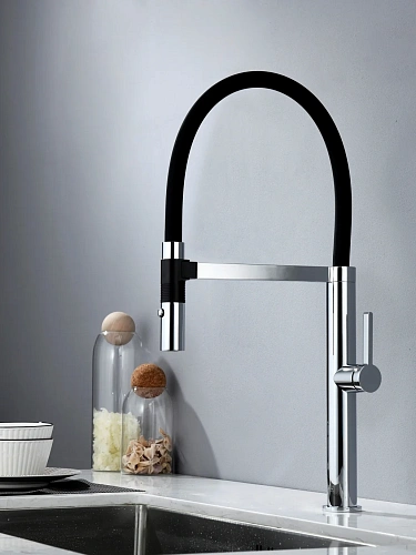 Смеситель для кухни AQUAme Cucina AQM9904CR с гибким изливом, хром Смеситель для кухни AQUAme Cucina AQM9904CR с гибким изливом, хром