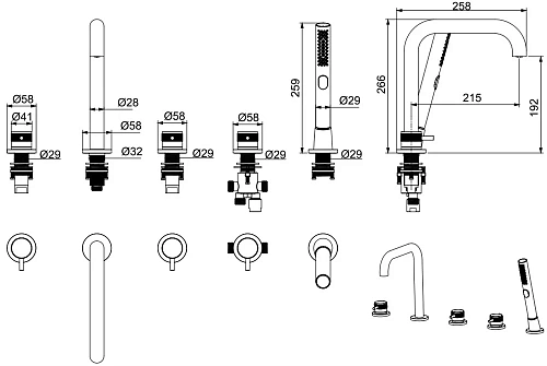 Смеситель на борт ванны Allen Brau Priority 5.31007-31 Смеситель на борт ванны Allen Brau Priority 5.31007-31