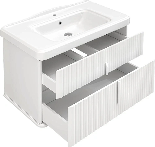 Тумба с раковиной STWORKI Молде 95 белая, с сифоном 579358 Тумба с раковиной STWORKI Молде 95 белая, с сифоном 579358