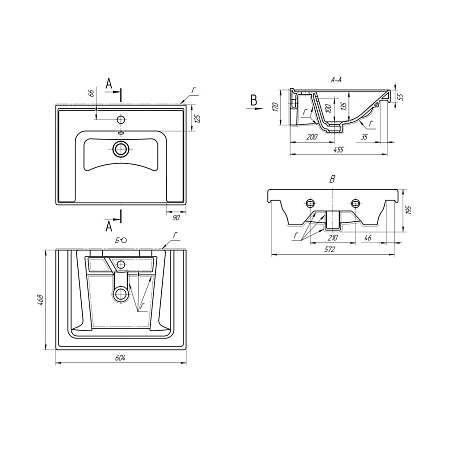 Раковина Dreja Грэйс 60 Раковина Dreja Грэйс 60