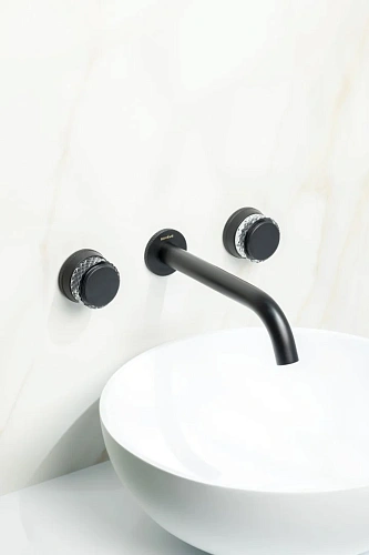 Смеситель для раковины Boheme AURA BLACK встраиваемый 152-2-B-A Смеситель для раковины Boheme AURA BLACK встраиваемый 152-2-B-A