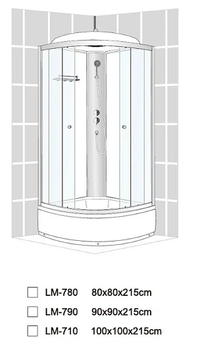 Душевая кабина Dto LM780 (LM780GM+EL) 80x80 см с гидромассажем и электрикой Душевая кабина Dto LM780 (LM780GM+EL) 80x80 см с гидромассажем и электрикой