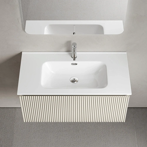 Тумба под раковину SANCOS Snob SNR1.090CE R 1.0 890х445х406 Beige Soft подвесная Тумба под раковину SANCOS Snob SNR1.090CE R 1.0 890х445х406 Beige Soft подвесная