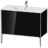 Картинка анонса товара «тумба под раковину duravit xviu xv44830b140 напольная 101 см черный глянцевый»