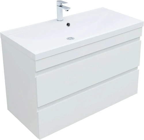 Тумба под раковину Aquanet Нота New 100 белый глянец 00335420 подвесная Тумба под раковину Aquanet Нота New 100 белый глянец 00335420 подвесная