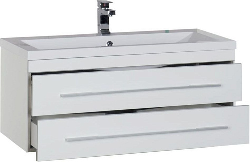 Тумба под раковину Aquanet Верона 100 белый (подвесная 2 ящика) 00175382 Тумба под раковину Aquanet Верона 100 белый (подвесная 2 ящика) 00175382