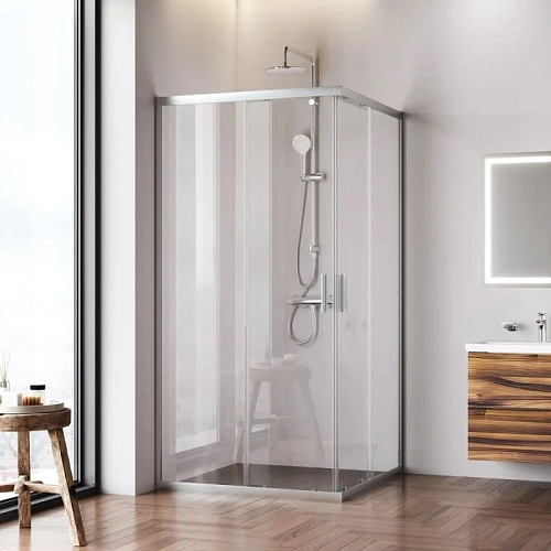 Душевой уголок AM.PM Gem W90G-403-100100-MT 100x100 хром матовый, стекло прозрачное Душевой уголок AM.PM Gem W90G-403-100100-MT 100x100 хром матовый, стекло прозрачное