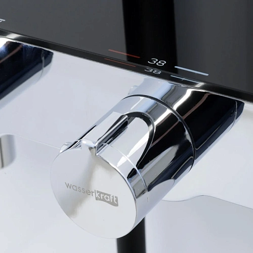 Душевая система WasserKRAFT A114.258.218.CB Thermo с термостатом черный Душевая система WasserKRAFT A114.258.218.CB Thermo с термостатом черный