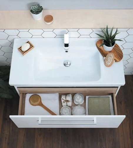 Тумба под раковину DREJA BIG INN, 80 см, подвесная, 1 ящик + выдвижной внутренний ящик, дуб кантри 7 77.0204D Тумба под раковину DREJA BIG INN, 80 см, подвесная, 1 ящик + выдвижной внутренний ящик, дуб кантри 7 77.0204D