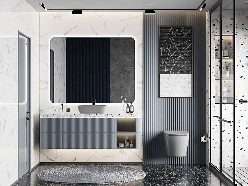 Унитаз подвесной ABBER Bequem AC1102MG с крышкой, серый матовый, безободковый Унитаз подвесной ABBER Bequem AC1102MG с крышкой, серый матовый, безободковый