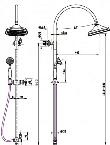 Душевая стойка Boheme MEDICI 401-SW Душевая стойка Boheme MEDICI 401-SW