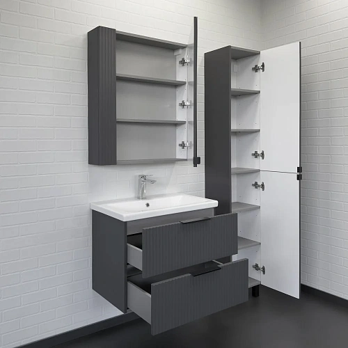 Тумба с раковиной Comforty Лима-70П2 00-00019212 подвесная антрацит раковина Como 70 Тумба с раковиной Comforty Лима-70П2 00-00019212 подвесная антрацит раковина Como 70