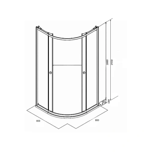 Душевой уголок Parly ZF81B с поддоном 80х80х193 Душевой уголок Parly ZF81B с поддоном 80х80х193