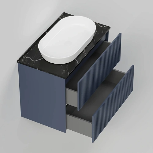 Тумба под раковину La Fenice Terra Twin Blu Grigio 80 см FNC-01-TER-BG-80-2 синяя матовая Тумба под раковину La Fenice Terra Twin Blu Grigio 80 см FNC-01-TER-BG-80-2 синяя матовая