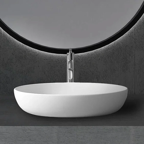 Раковина ABBER Stein AS2619 накладная, белая матовая Раковина ABBER Stein AS2619 накладная, белая матовая