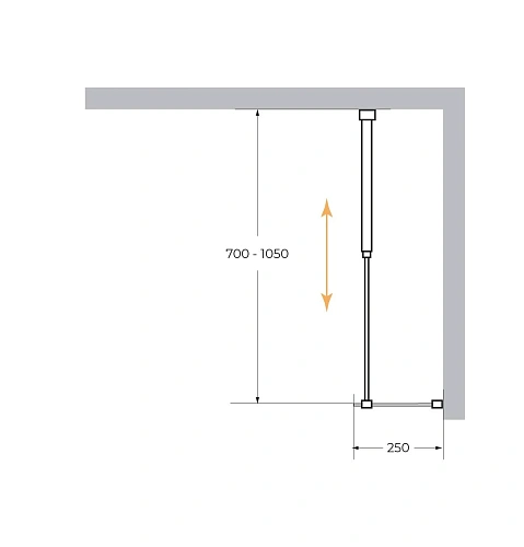 Душевая перегородка CEZARES LIBERTA-L-1-25-GR-Cr 25см стекло тонированное (графит), профиль хром Душевая перегородка CEZARES LIBERTA-L-1-25-GR-Cr 25см стекло тонированное (графит), профиль хром