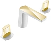 Смеситель на борт ванны Boheme Venturo 150-WG-ICE на 3 отверстия белый-золото, ручка ICE