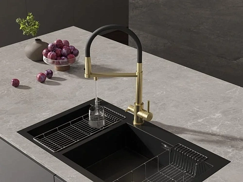 Смеситель для кухни Cersanit ZEN 68251 золотой Смеситель для кухни Cersanit ZEN 68251 золотой