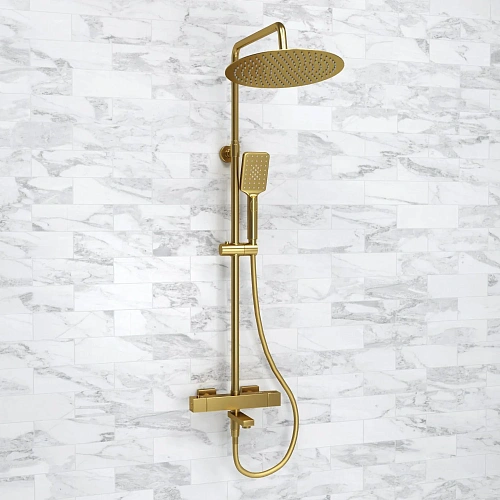 Душевая система WasserKRAFT A199.262.201.BG Thermo с термостатом золото Душевая система WasserKRAFT A199.262.201.BG Thermo с термостатом золото