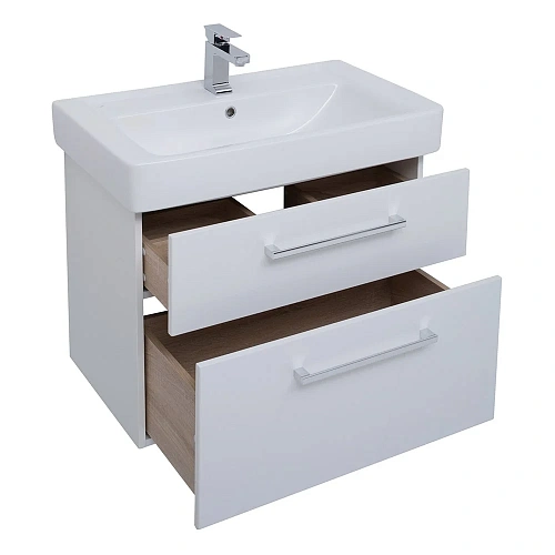 Тумба под раковину DREJA Q MAX, 70 см, подвесная, 2 ящика, белый глянец 77.0005W Тумба под раковину DREJA Q MAX, 70 см, подвесная, 2 ящика, белый глянец 77.0005W