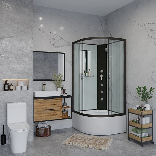 Душевая кабина Niagara Classic NG-6709-14BKG (1000х1000х2000)высокий поддон (45см) стекло прозрачное черные профиля 67091414BKG Душевая кабина Niagara Classic NG-6709-14BKG (1000х1000х2000)высокий поддон (45см) стекло прозрачное черные профиля 67091414BKG