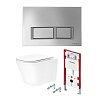 Картинка анонса товара «комплект инсталляции tece tecespring base k401201wcs с клавишей смыва, хром глянцевый и унитазом модель s»