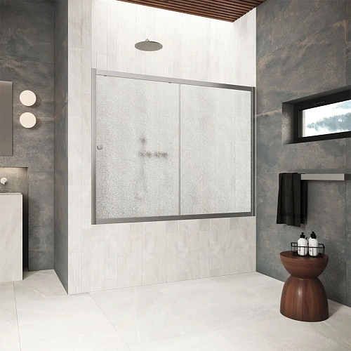 Шторка на ванну Vegas-glass ZV Protec 180 11 02 1800 мм, профиль оружейная сталь, стекло шиншилла Шторка на ванну Vegas-glass ZV Protec 180 11 02 1800 мм, профиль оружейная сталь, стекло шиншилла