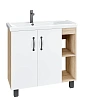 Тумба под раковину GROSSMAN ФЛАЙ-80 см дуб сонома/белая (ум.Фостер-80 Пр) напольная 108001