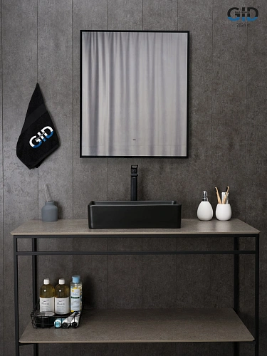 Раковина Gid Bm1104 53359 накладная черная матовая 46x23x12 Раковина Gid Bm1104 53359 накладная черная матовая 46x23x12