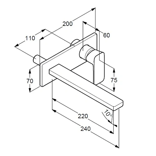 Смеситель для раковины Kludi RENON 42245N275 настенный для внутренней части 38241 оружейная сталь Смеситель для раковины Kludi RENON 42245N275 настенный для внутренней части 38241 оружейная сталь