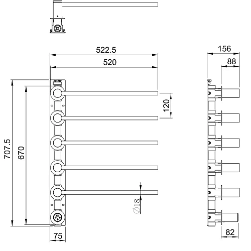 Полотенцесушитель электрический Wonzon & Woghand встраиваемый, темный графит (WW-A355-GM) Полотенцесушитель электрический Wonzon & Woghand встраиваемый, темный графит (WW-A355-GM)