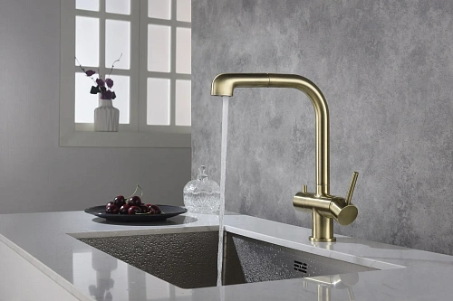 Смеситель для кухни Timo Saona 2346/02FL с подключением фильтра и выдвижной лейкой антик Смеситель для кухни Timo Saona 2346/02FL с подключением фильтра и выдвижной лейкой антик