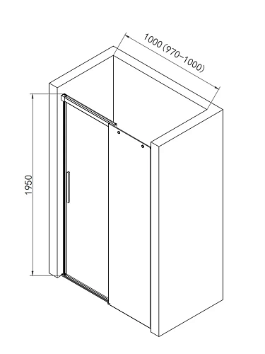Душевая дверь AQUAme AQM4803-10 1000x1950мм стекло 8мм, цвет профиля хром Душевая дверь AQUAme AQM4803-10 1000x1950мм стекло 8мм, цвет профиля хром