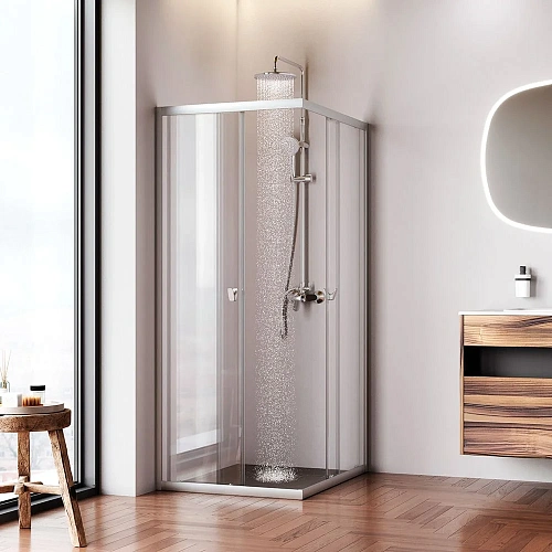 Душевой уголок AM.PM Sunny W87G-403-10080-MT 100x80 серебро, стекло прозрачное Душевой уголок AM.PM Sunny W87G-403-10080-MT 100x80 серебро, стекло прозрачное