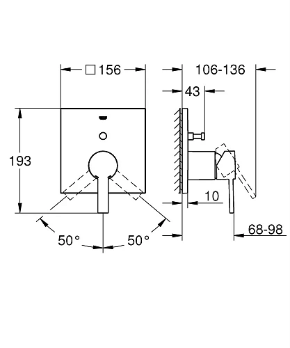 Смеситель для ванны GROHE Allure, квадратная розетка (24070000) Смеситель для ванны GROHE Allure, квадратная розетка (24070000)