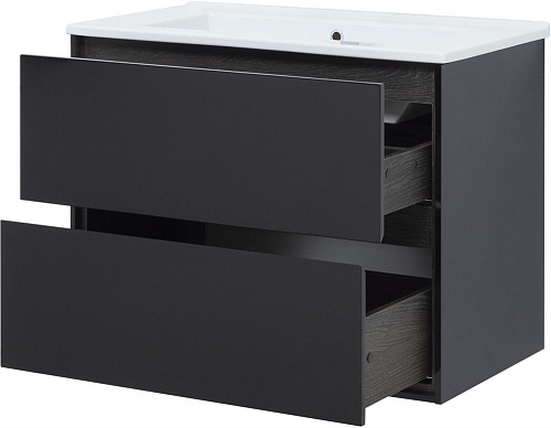 Тумба под раковину Aquanet Милан 85 черный глянец 00316703 Тумба под раковину Aquanet Милан 85 черный глянец 00316703