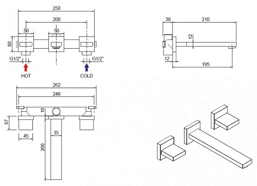 Смеситель для раковины CEZARES UNIKA UNIKA-BLI3-03/24 Золото Смеситель для раковины CEZARES UNIKA UNIKA-BLI3-03/24 Золото