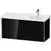 Тумба под раковину Duravit XVIU XV41390B140 подвесная 121 см черный глянцевый