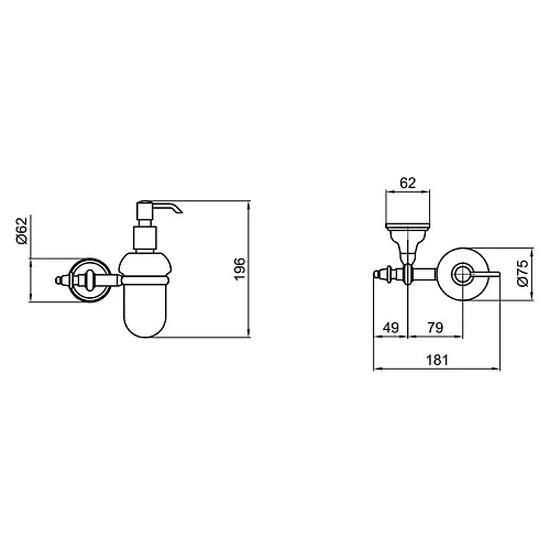 Дозатор жидкого мыла Webert Ottocento AM500201015 Дозатор жидкого мыла Webert Ottocento AM500201015