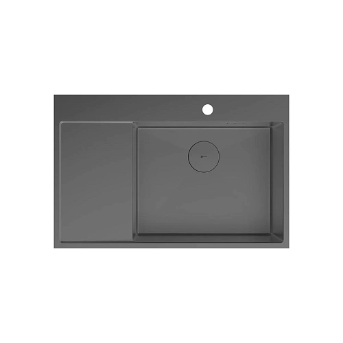Кухонная мойка Lemark KEZADRA 780P из нержавеющей стали, с крылом (чаша справа), графит 9936155 Кухонная мойка Lemark KEZADRA 780P из нержавеющей стали, с крылом (чаша справа), графит 9936155
