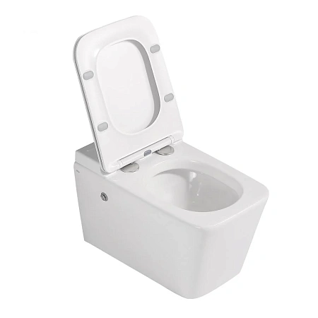 Унитаз подвесной ABBER Rechteck AC1202P белый с импульсным смывом с крышкой микролифт Унитаз подвесной ABBER Rechteck AC1202P белый с импульсным смывом с крышкой микролифт
