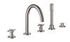 Картинка анонса товара «смеситель на борт ванны grohe atrio new с ручным душем и переключателем, суперсталь (19923dc3)»