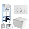 Картинка анонса товара «комплект унитаза timo soli twc-01+fp-001w+tk-303 белый с инсталляцией, клавишей смыва kulo белая с шумоизоляцией и креплениями»