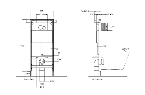 Инсталляция для унитаза BelBagno с клавишей смыва (хром) 1168х515х185 мм, BB097SET.Q.CR Инсталляция для унитаза BelBagno с клавишей смыва (хром) 1168х515х185 мм, BB097SET.Q.CR