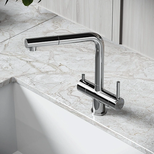 Смеситель для кухни SANCOS Spin SC4015CH с вытяжным изливом, c краном для фильтрованной воды хром Смеситель для кухни SANCOS Spin SC4015CH с вытяжным изливом, c краном для фильтрованной воды хром