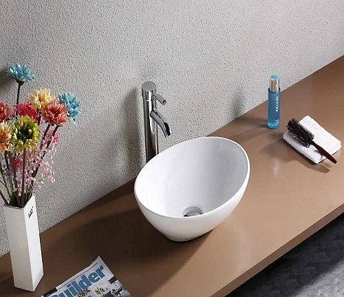 Раковина CeramaLux 7138 накладная, белый Раковина CeramaLux 7138 накладная, белый