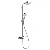 Душевая система Hansgrohe Showerpipe 160 1jet EcoSmart 27265400, белый хром с термостатом