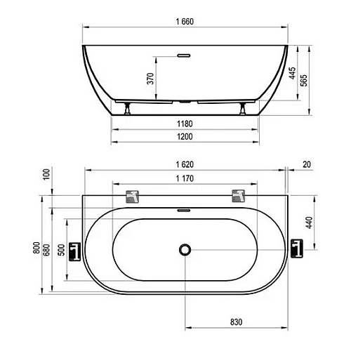 Акриловая ванна Ravak Freedom W 166x80 XC00100024 Акриловая ванна Ravak Freedom W 166x80 XC00100024