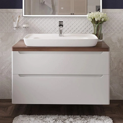 Тумба с раковиной STWORKI Берген 100 белая с темной столешницей, DIWO Углич 0117 567199 Тумба с раковиной STWORKI Берген 100 белая с темной столешницей, DIWO Углич 0117 567199